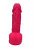 Dream Toys REAL LOVE DILDO WITH BALLS 8.5INCH FUCHSIA - dildo (fuksja)